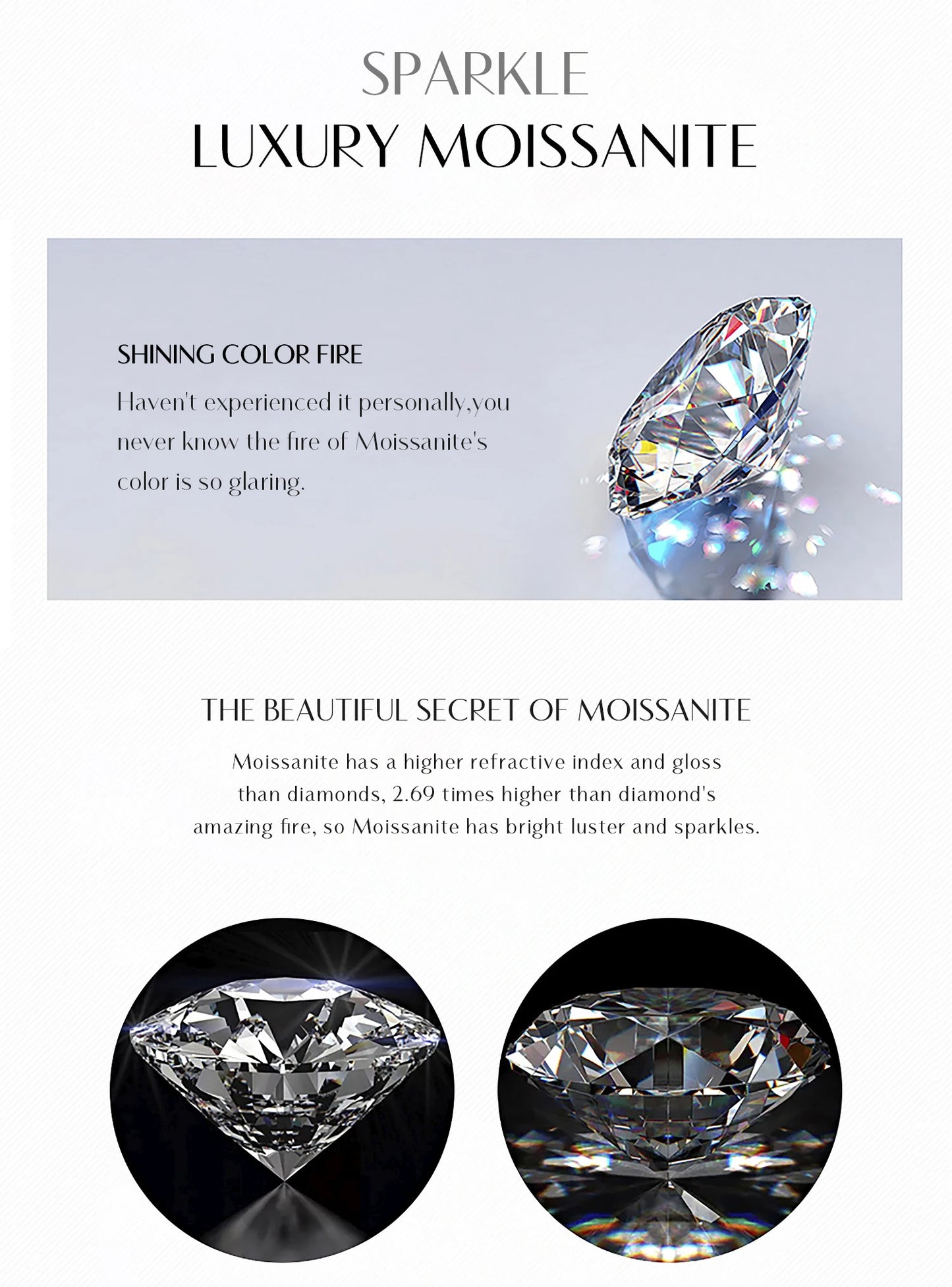 MODIAN 2ct D Color VVS1 Clarity Moissanite 925 Sterling Silver Dazzling Classic Crown Rings For Women Wedding Fine Jewelry