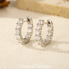 MODIAN D Color Round Moissanite Ear Buckle 925 Sterling Silver Classic Simple Hoop Earrings For Women Party Fine Jewelry Gifts