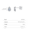 MODIAN D Color Pear Cut Moissanite Stud Earrings 925 Sterling Silver Water Drop Lab Created Diamond Wedding Jewelry For Women