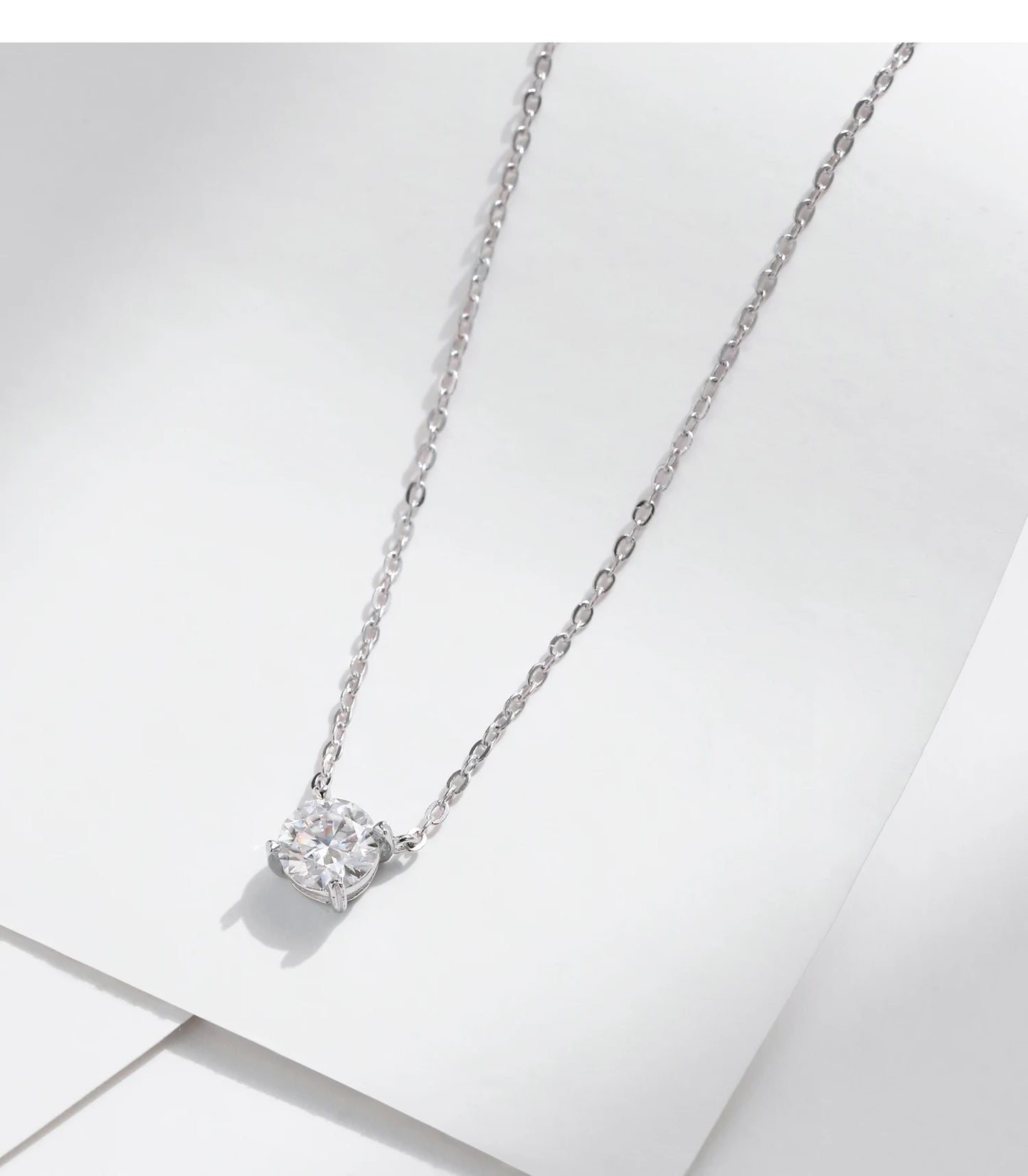 MODIAN Square & Round Halo Moissanite 925 Sterling Silver Pendant Necklace D Color VVS1 Lab Diamond Necklace For Women Jewelry