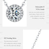 MODIAN 0.8 Carat D Color Classic Halo Moissanite Pendant Necklace 925 Sterling Silver Lab Diamond Wedding Jewelry For Women
