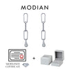MODIAN VVS1 Clarity D Color Moissanite Earrings 925 Sterling Silver Fashion Link Chain Stud Earrings For Women Fine Jewelry