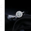 MODIAN D Color Green Teal Moissanite Halo Ring 925 Sterling Silver Trendy Elegant Finger Rings For Women Wedding Fine Jewelry