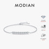 MODIAN D Color Moissanite 925 Sterling Silver Simple Bracelet Round Lab Diamond Chain Link Jewelry For Women Luxury Wedding Gift