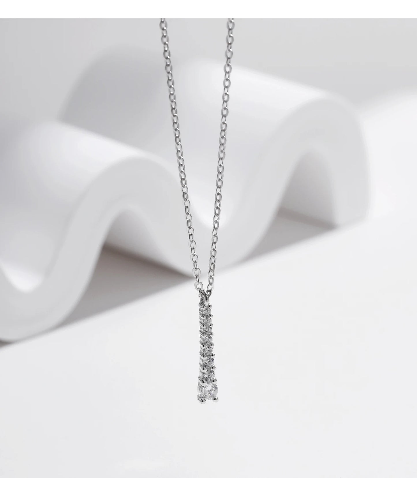 MODIAN Minimalist D Color Moissanite Necklace Prong Setting Lab Diamond For Women 925 Sterling Silver Pendant Necklace Jewelry