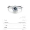 MODIAN D Color Gray Moissanite Rings 925 Sterling Silver Fashion Sparkle Square Halo Ring For Women Wedding Fine Jewelry Gift