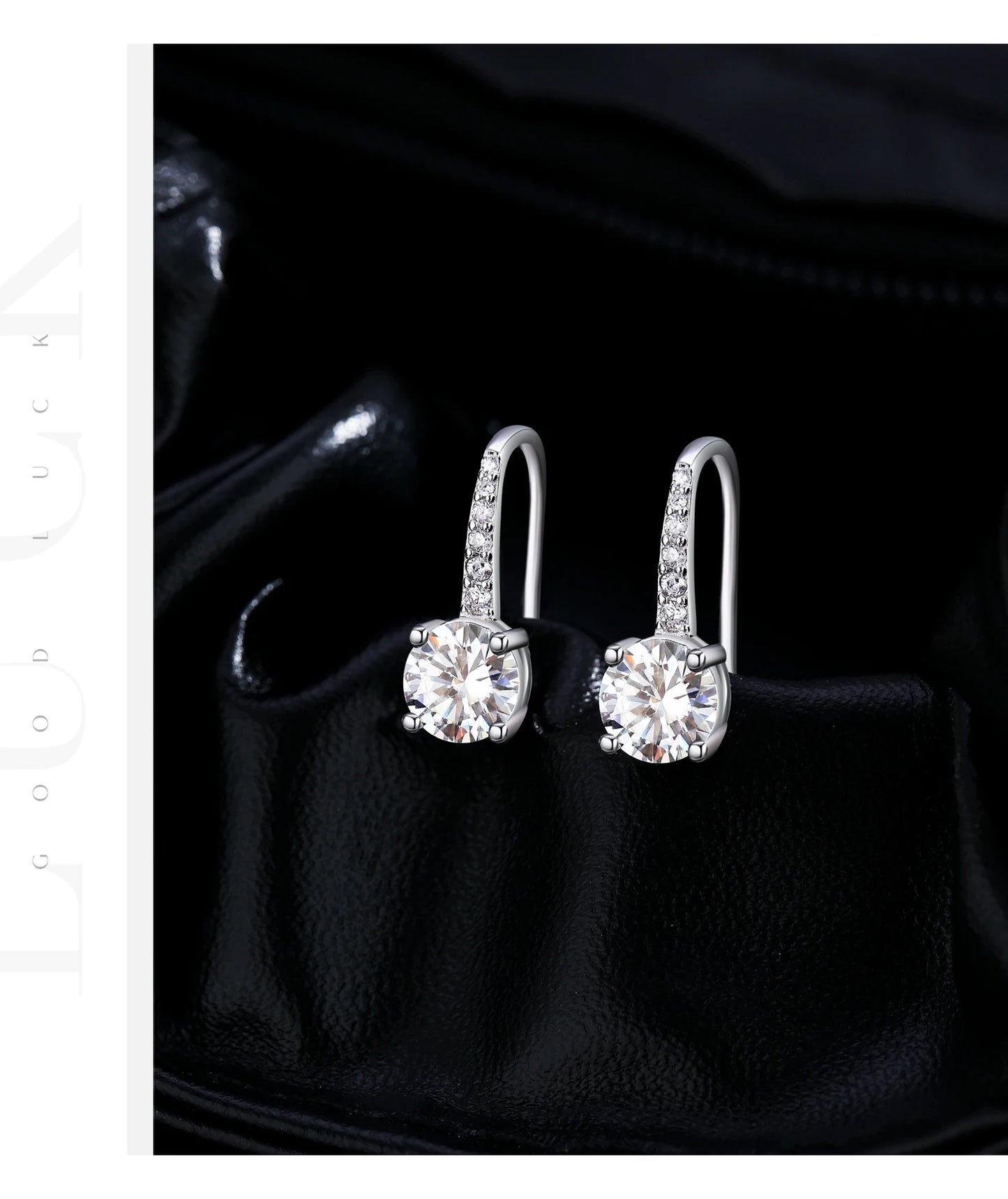 MODIAN D Color Luxury Moissanite Hook Earrings 925 Sterling Silver Classic Drop Earrings For Women Wedding Statement Jewelry