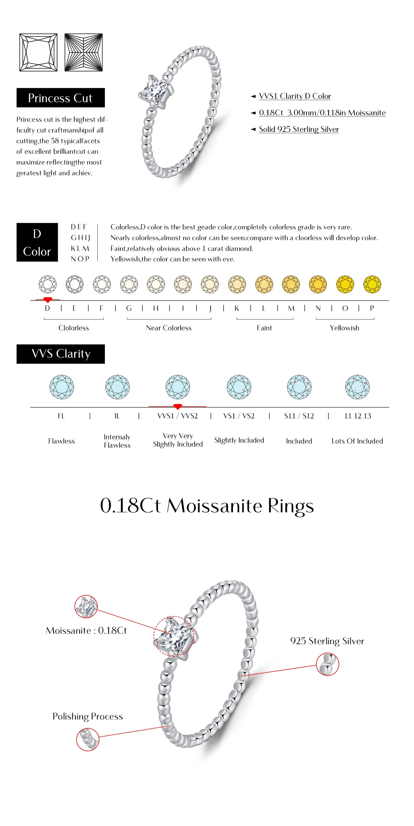 MODIAN D Color Geometric Shaped Moissanite Ring 925 Sterling Silver Heart Square Lab Diamond Wedding Band Jewelry For Women