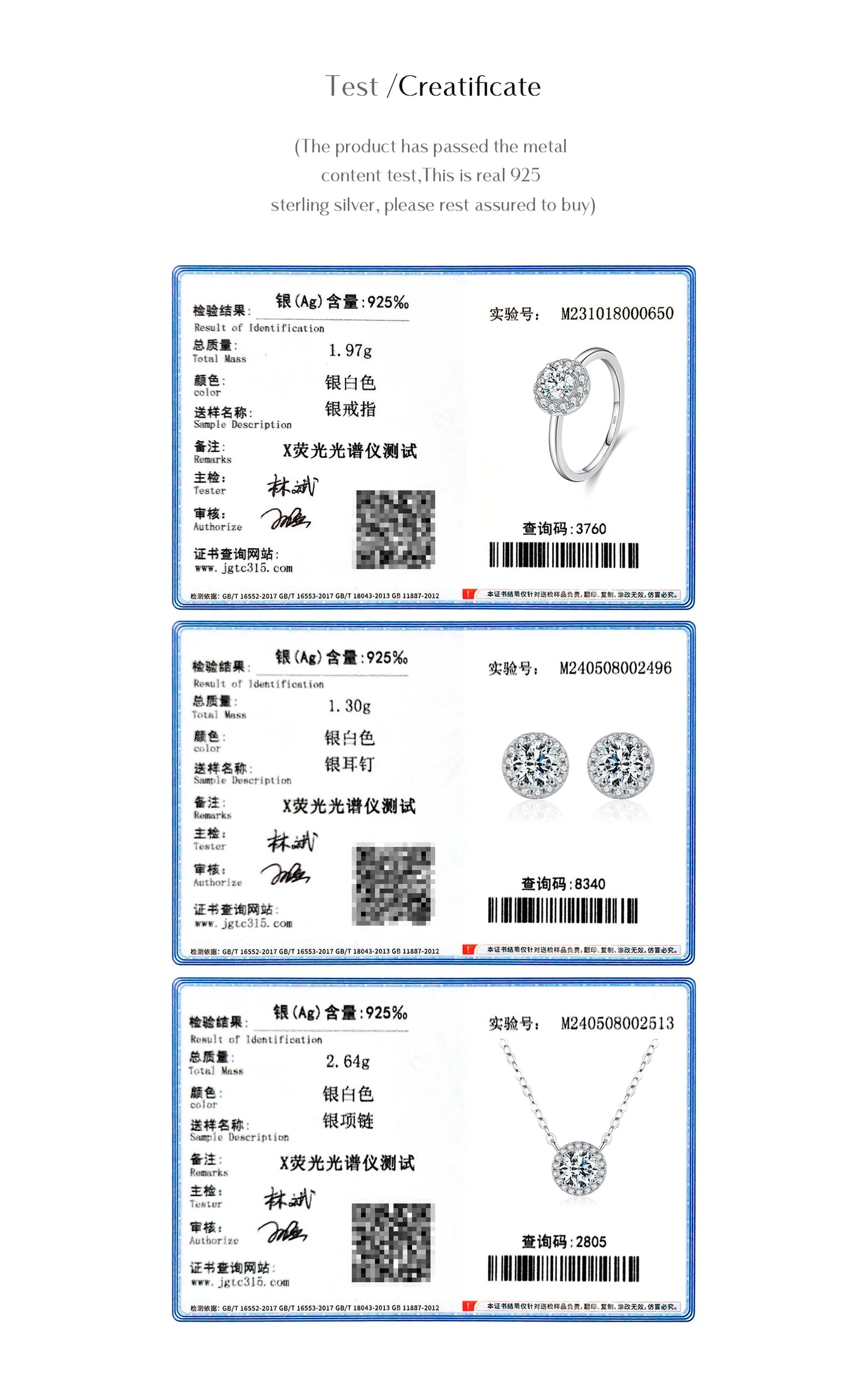 MODIAN Moissanite 925 Sterling Silver Fashion Luxury Round Necklace Stud Earrings Ring For Women Wedding Fine Jewelry Se