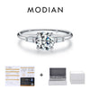 MODIAN 1.0CT Round Moissanite Ring D Color Lab Diamond Classic 925 Sterling Silver Wedding Engagement Band Jewelry For Women
