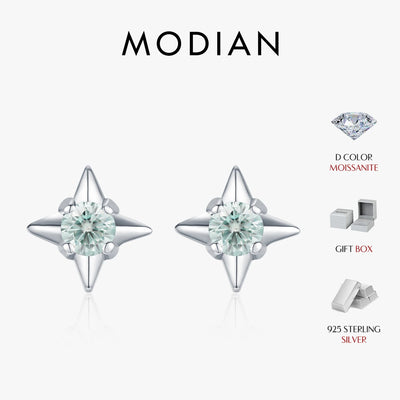 MODIAN D Color Clarity Moissanite Ear Studs 925 Sterling Silver Exquisite Darts Stud Earrings For Women Party Fine Jewelry