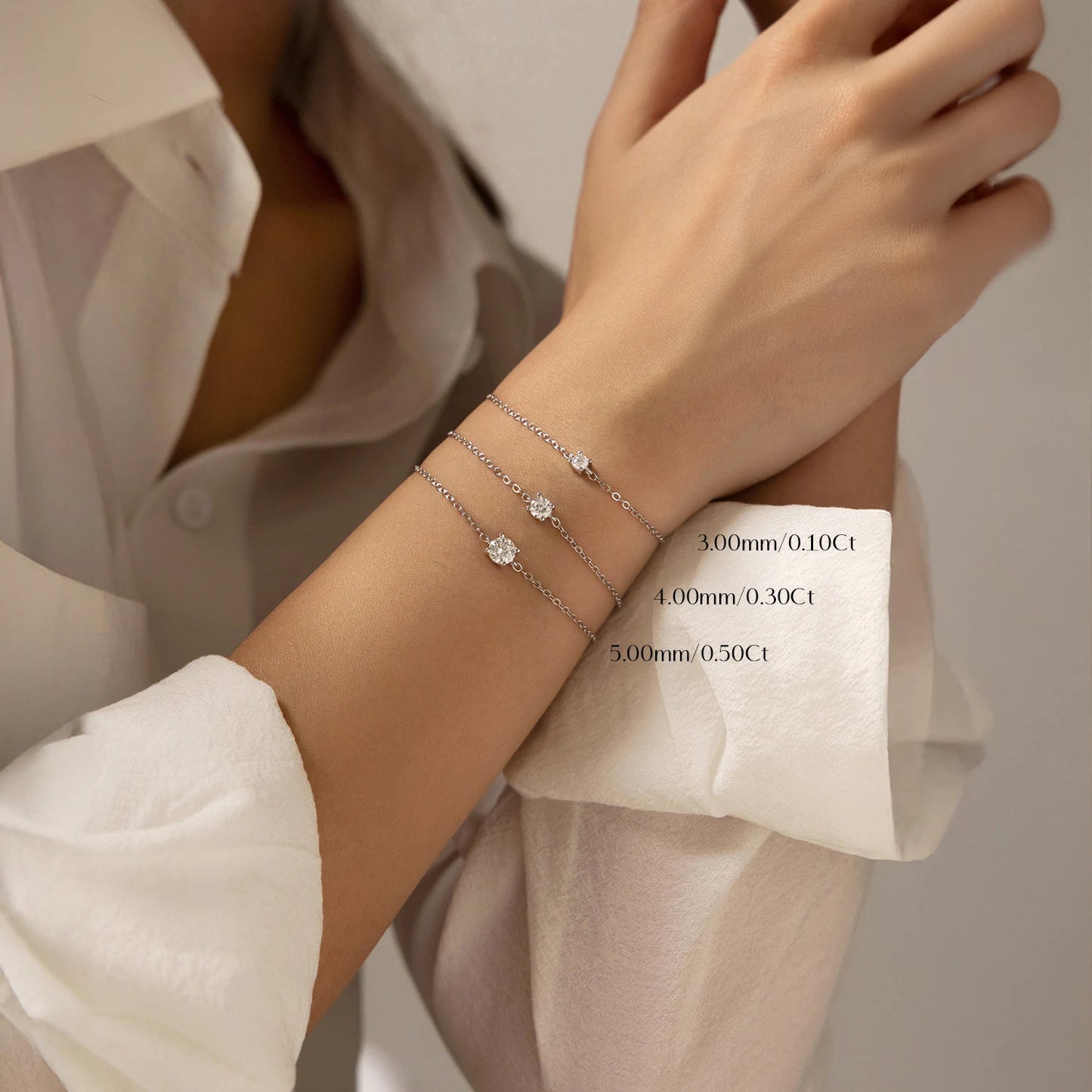 MODIAN D Color Moissanite Bracelet 925 Sterling Silver Classic Minimalist Daily Link Chain Bracelet For Women Fine Jewelry