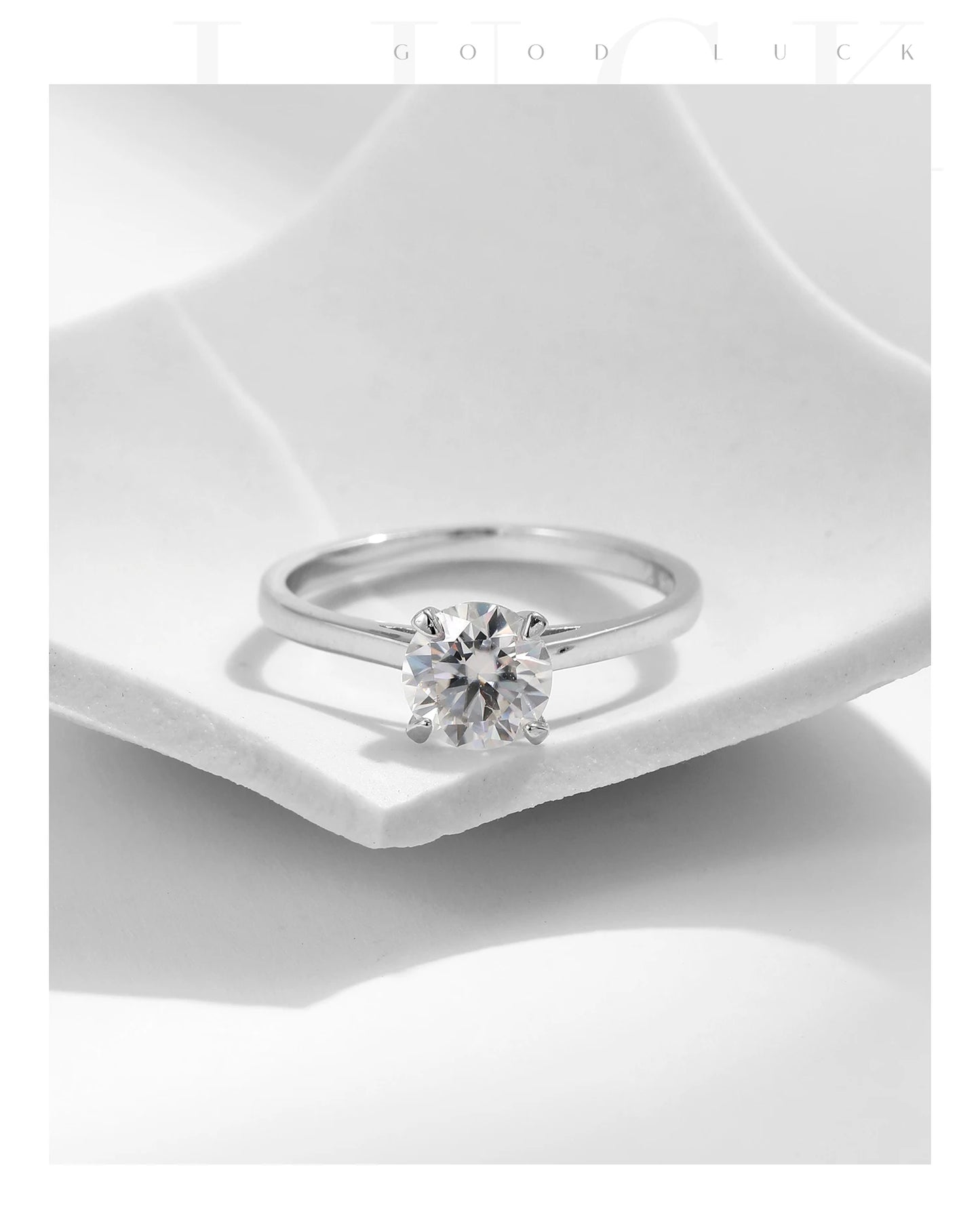 MODIAN 1CT D Color Round High Quality Moissanite Ring For Women 925 Sterling Silver Romantic Wedding Engagement Band Jewelry