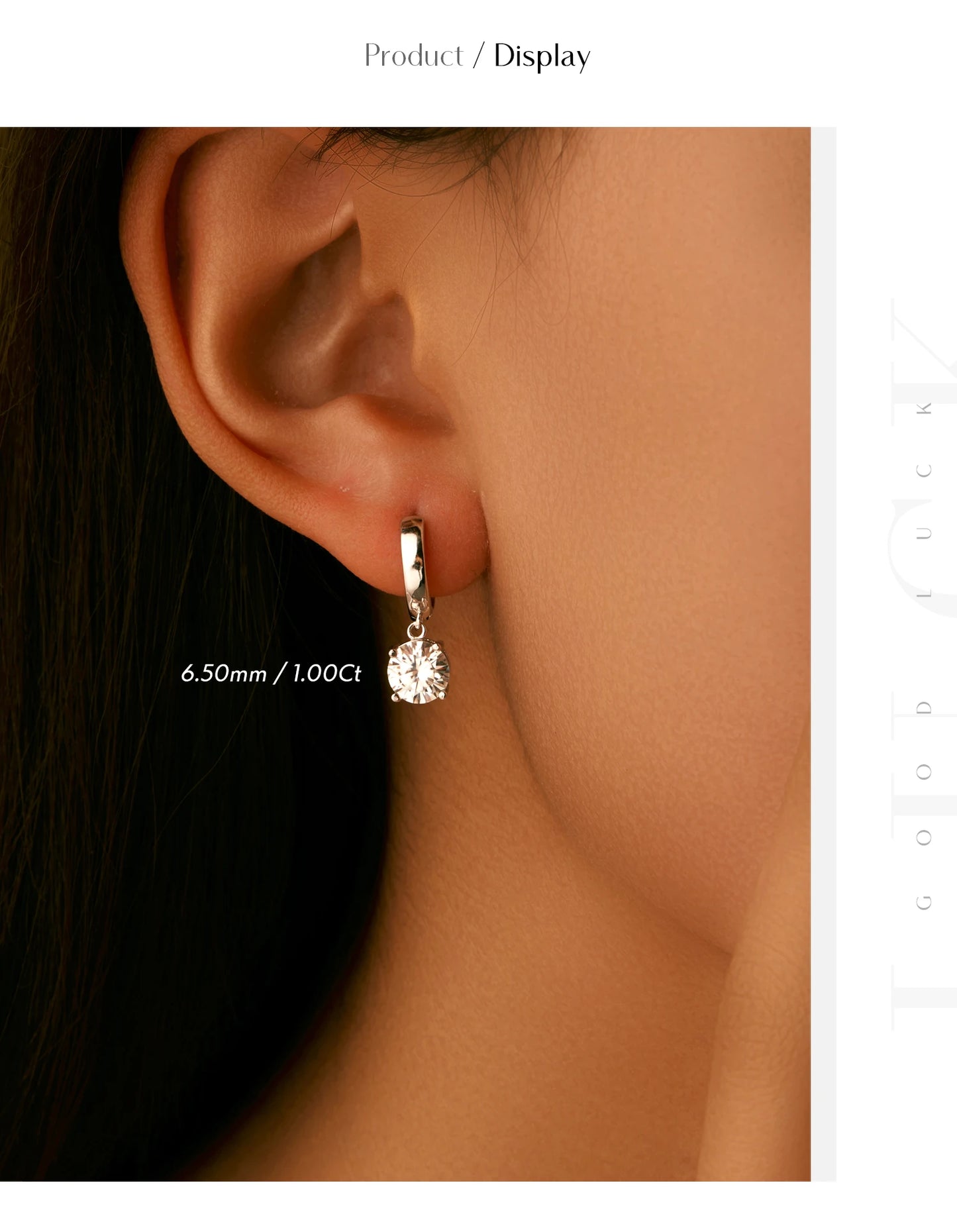 MODIAN 1.0CT D Color Moissanite Hoop Earrings Lab Created Diamond For Women 925 Sterling Silver Wedding Fine Jewelry Gift