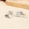 MODIAN D Color Sparkling Moissanite Earrings 925 Sterling Silver Asymmetrical Heart Stud Earrings For Women Fine Jewelry
