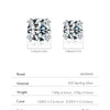 MODIAN D Color 1CT Moissanite Stud Earrings 925 Sterling Silver Brilliant Round Cut Lab Created Diamond Jewelry For Women
