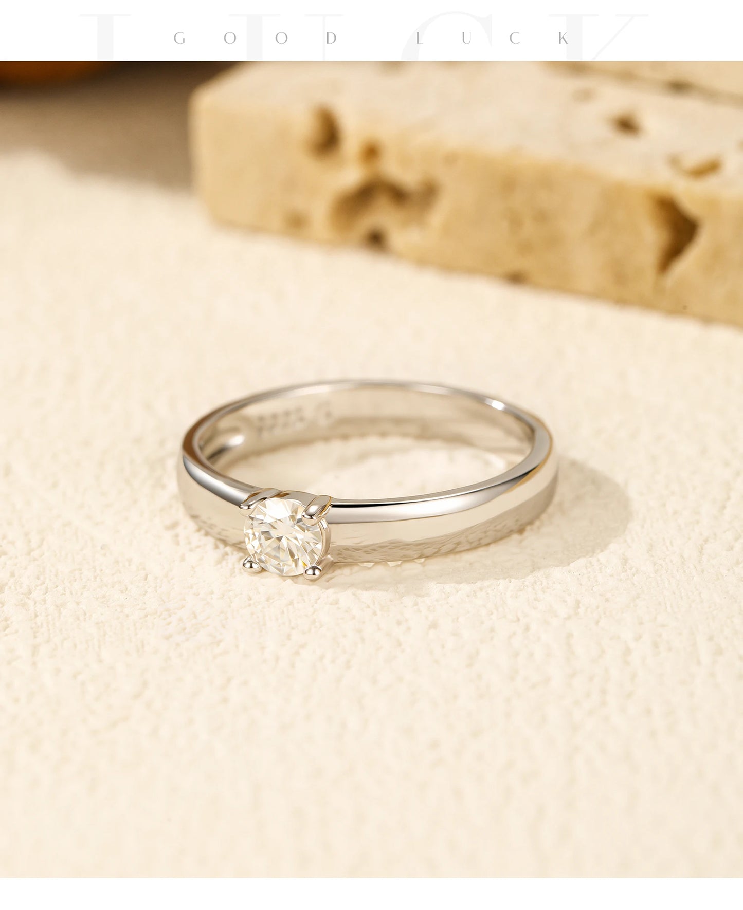 MODIAN D Color Round Moissanite Rings 925 Sterling Silver Fashion Simple Ring For Women Wedding Statement Jewelry Gifts