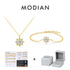 MODIAN D Color Moissanite 925 Sterling Silver Exquisite Snowflake Link Chain Pendant Necklace Bracelet For Women Jewelry Set