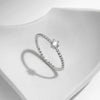 MODIAN D Color Round Moissanite Lab Diamond Rings 925 Sterling Silver Simple Classic Beads Stackable Ring For Women Jewelry
