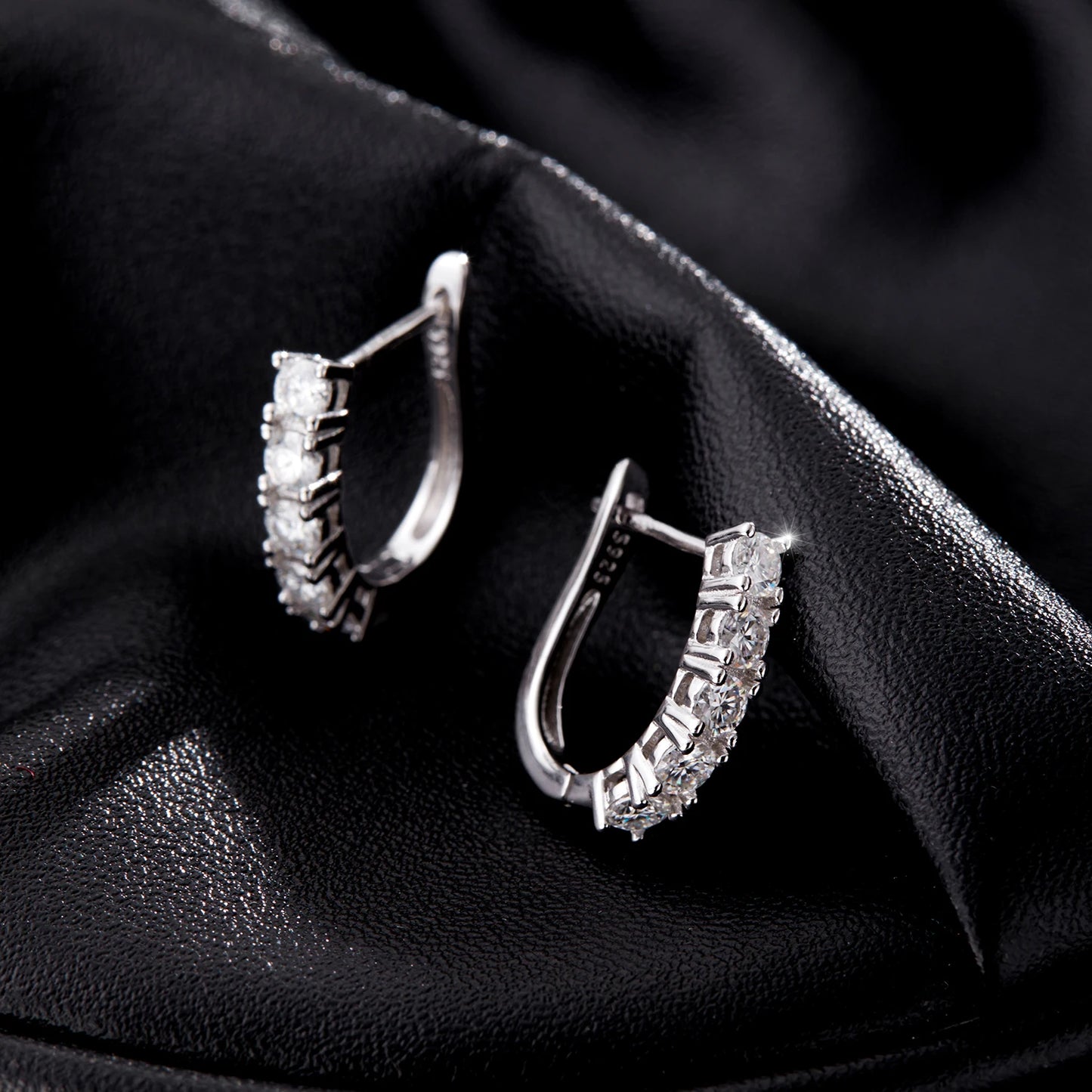 MODIAN D Color U Shape Moissanite Earrings 925 Sterling Silver Elegant Exquisite Hoop Earrings For Women Wedding Jewelry