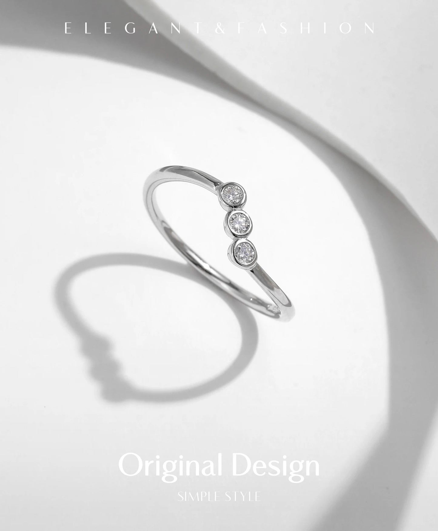 MODIAN D Color Moissanite Lab Diamond Rings 925 Sterling Silver Irregular Line Stackable Fashion Ring For Women Fine Jewelry
