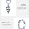MODIAN 0.5Ct D Color Rhombic Moissanite Ear Buckles 925 Sterling Silver Luxury Shiny Hoop Earrings for Women Wedding Jewelry