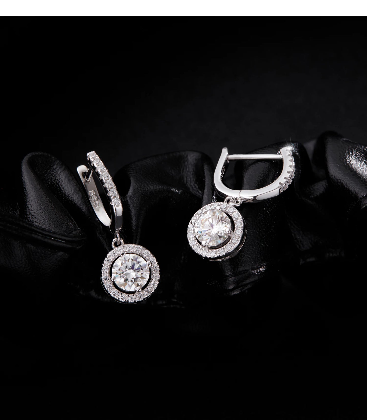 MODIAN D Color Moissanite Drop Earrings 925 Sterling Silver Halo Dangle Earrings For Women Wedding Engagement Fine Jewelry Gift