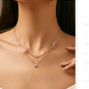 MODIAN Moissanite D Color Double Layer Pendant Necklace 925 Sterling Silver Round Stylish Choker Necklace For Women Jewelry