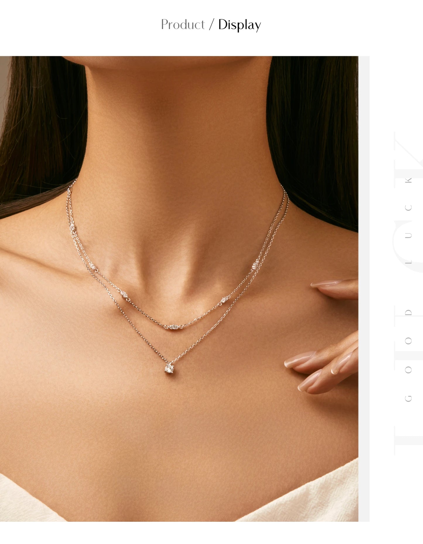 MODIAN Moissanite D Color Double Layer Pendant Necklace 925 Sterling Silver Round Stylish Choker Necklace For Women Jewelry