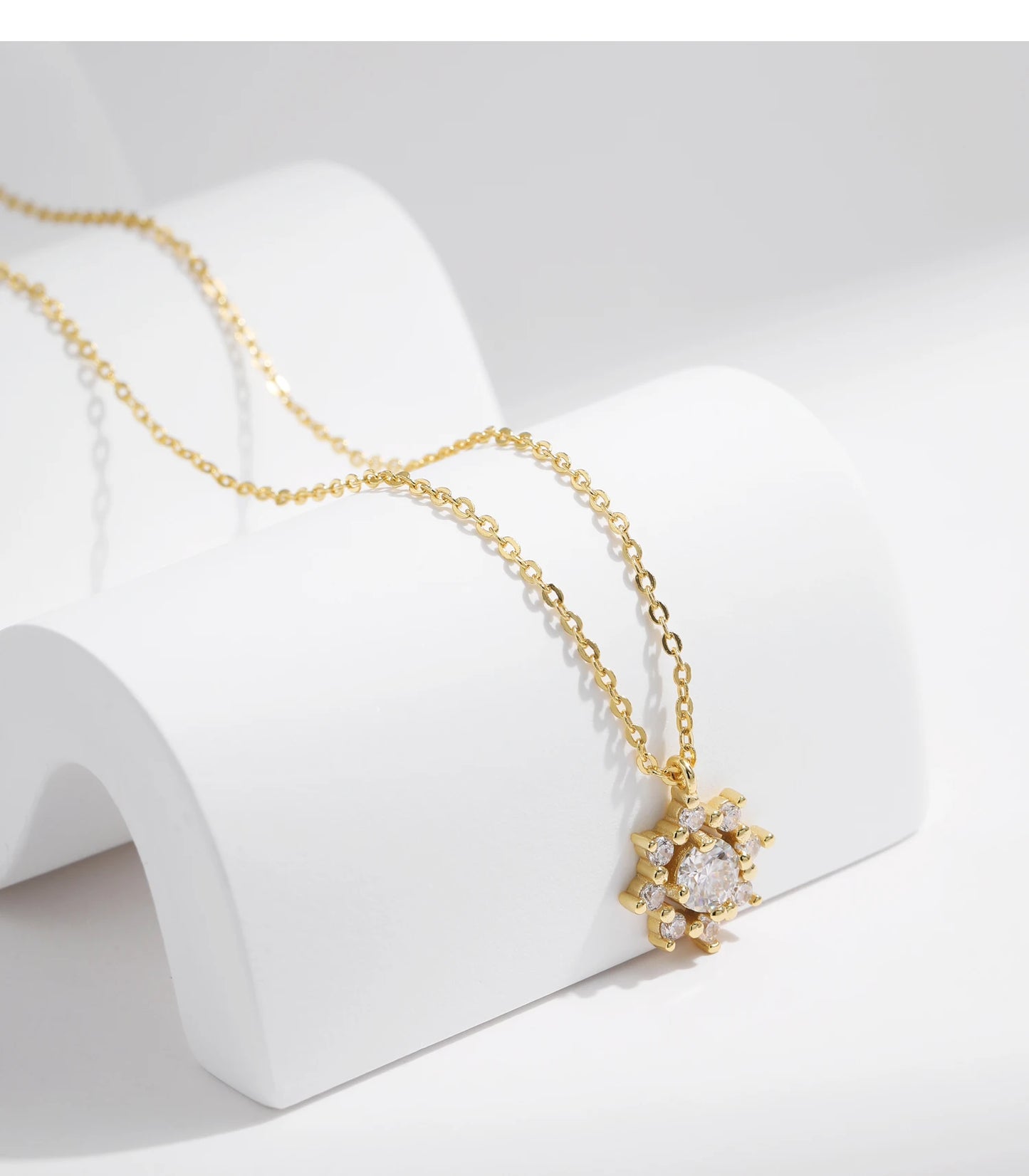 MODIAN D Color Moissanite 925 Sterling Silver Exquisite Snowflake Link Chain Pendant Necklace Bracelet For Women Jewelry Set