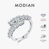 MODIAN D Color Moissanite Eternity Band Ring 925 Sterling Silver Luxury Geometric Ring For Women Wedding Engagement Fine Jewelry