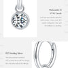 MODIAN 1CT/2CT D Color Moissanite Ear Buckle 925 Sterling Silver Round High Swing Hoop Earrings For Women Daily Fine Jewelry