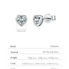 MODIAN 3 Sizes Heart Moissanite Ear Studs 925 Sterling Silver Dazzling Stackable Fashion Stud Earrings For Women Fine Jewelry