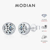MODIAN 1CT/2CT D Color Bezel Moissanite Earrings 925 Sterling Silver Classic Round Stud Earrings For Women Wedding Fine Jewelry