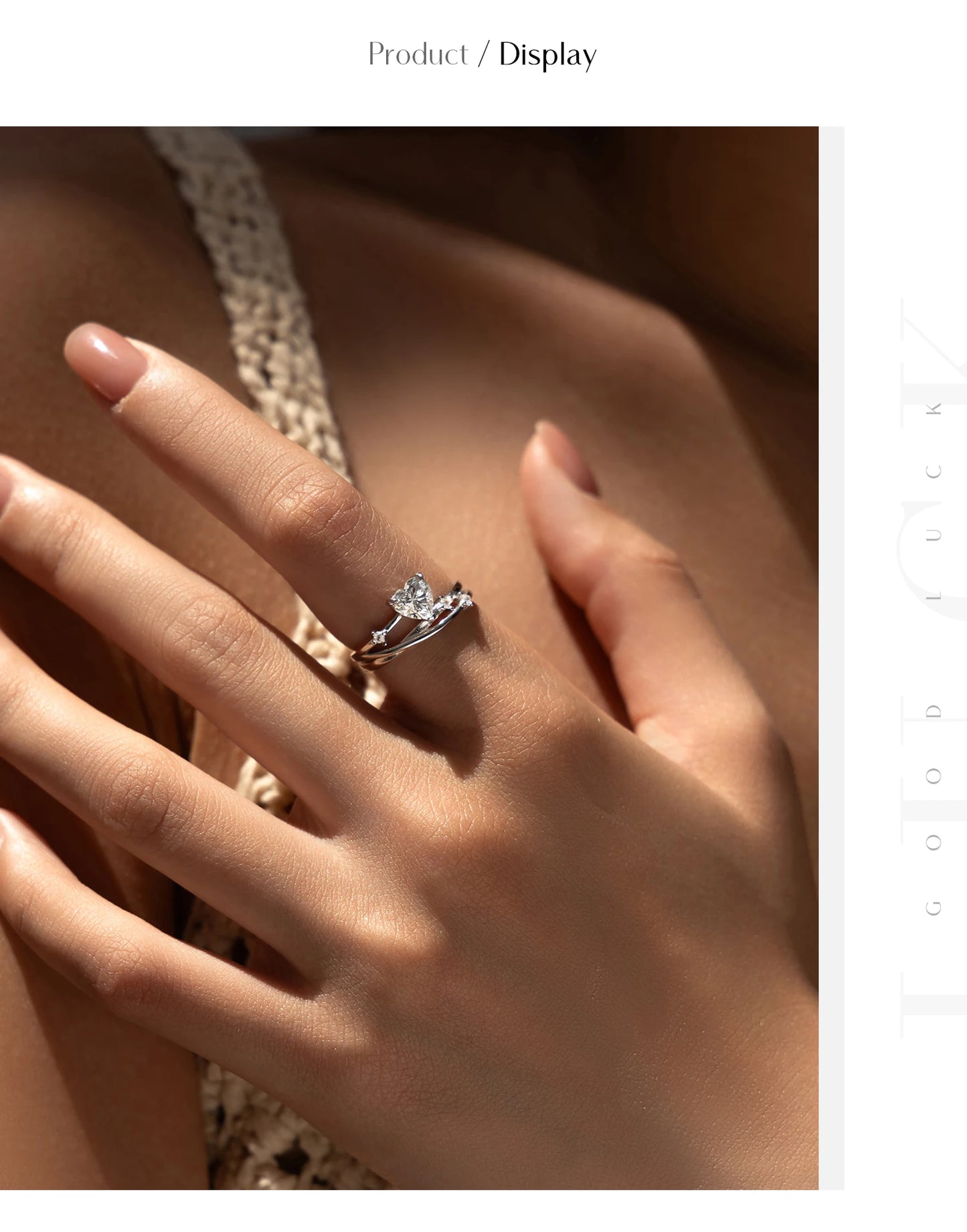 MODIAN 0.8CT D Color Heart Moissanite 925 Sterling Silver Line Multi-layer Rings For Women Romantic Wedding Fine Jewelry Gifts