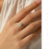 MODIAN D Color Green Teal Moissanite Halo Ring 925 Sterling Silver Trendy Elegant Finger Rings For Women Wedding Fine Jewelry