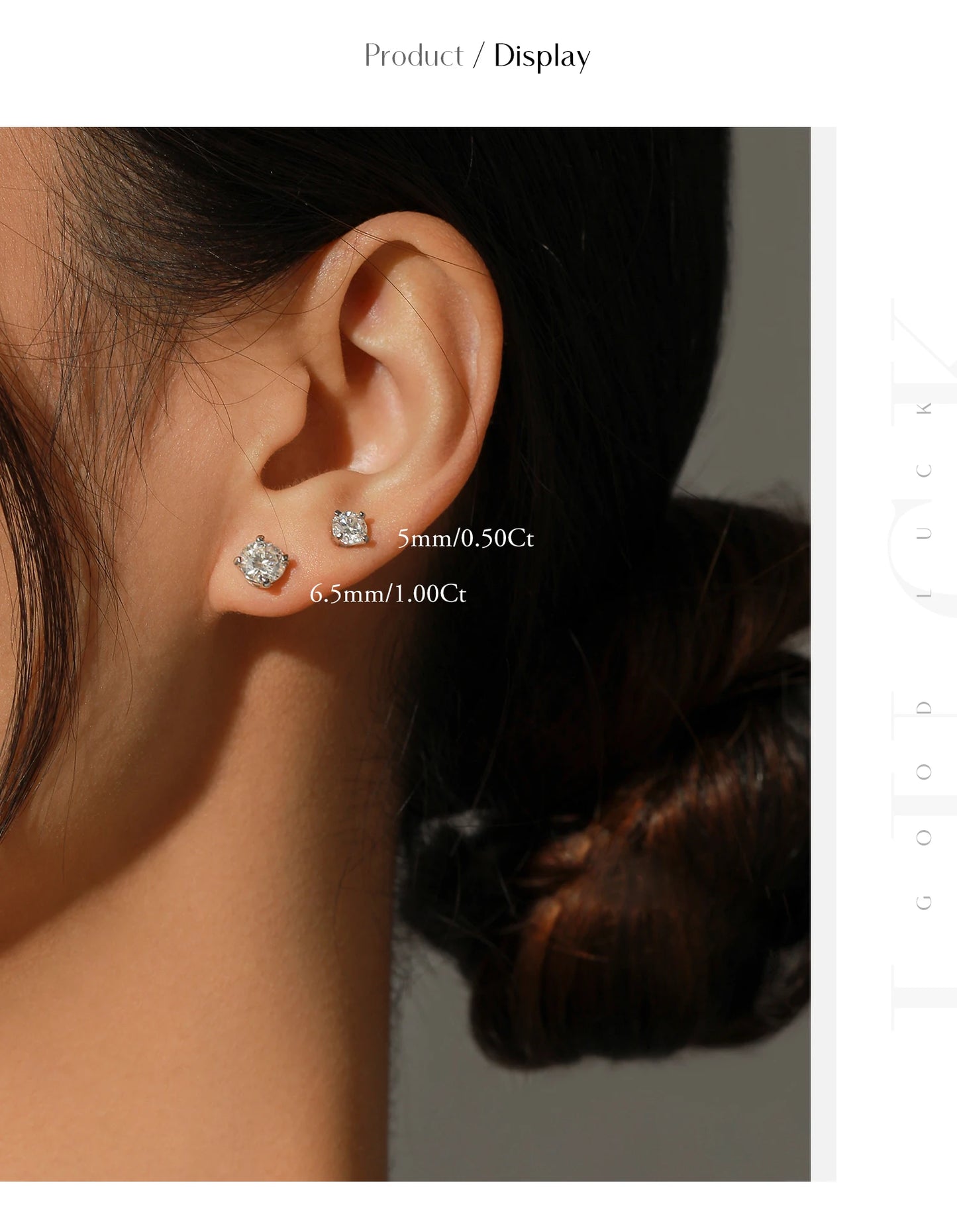 MODIAN D Color 1CT Moissanite Stud Earrings For Women 925 Sterling Silver 0.5CT Dazzling Lab Diamond Wedding Jewelry Gifts