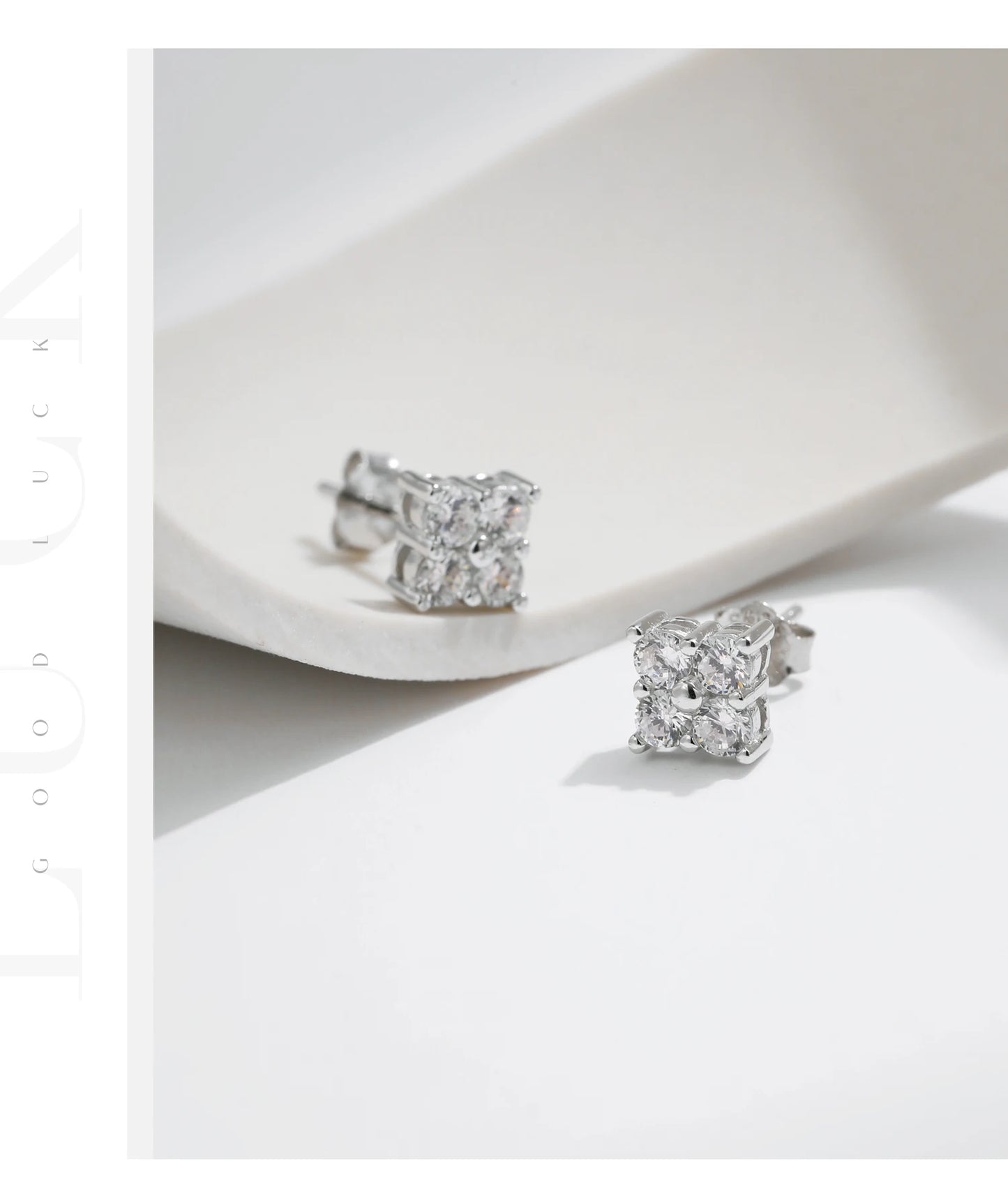 MODIAN Simple D Color Moissanite 925 Sterling Silver Dazzling Lab Created Diamond Ideal Cut Stud Earrings For Women Jewelry
