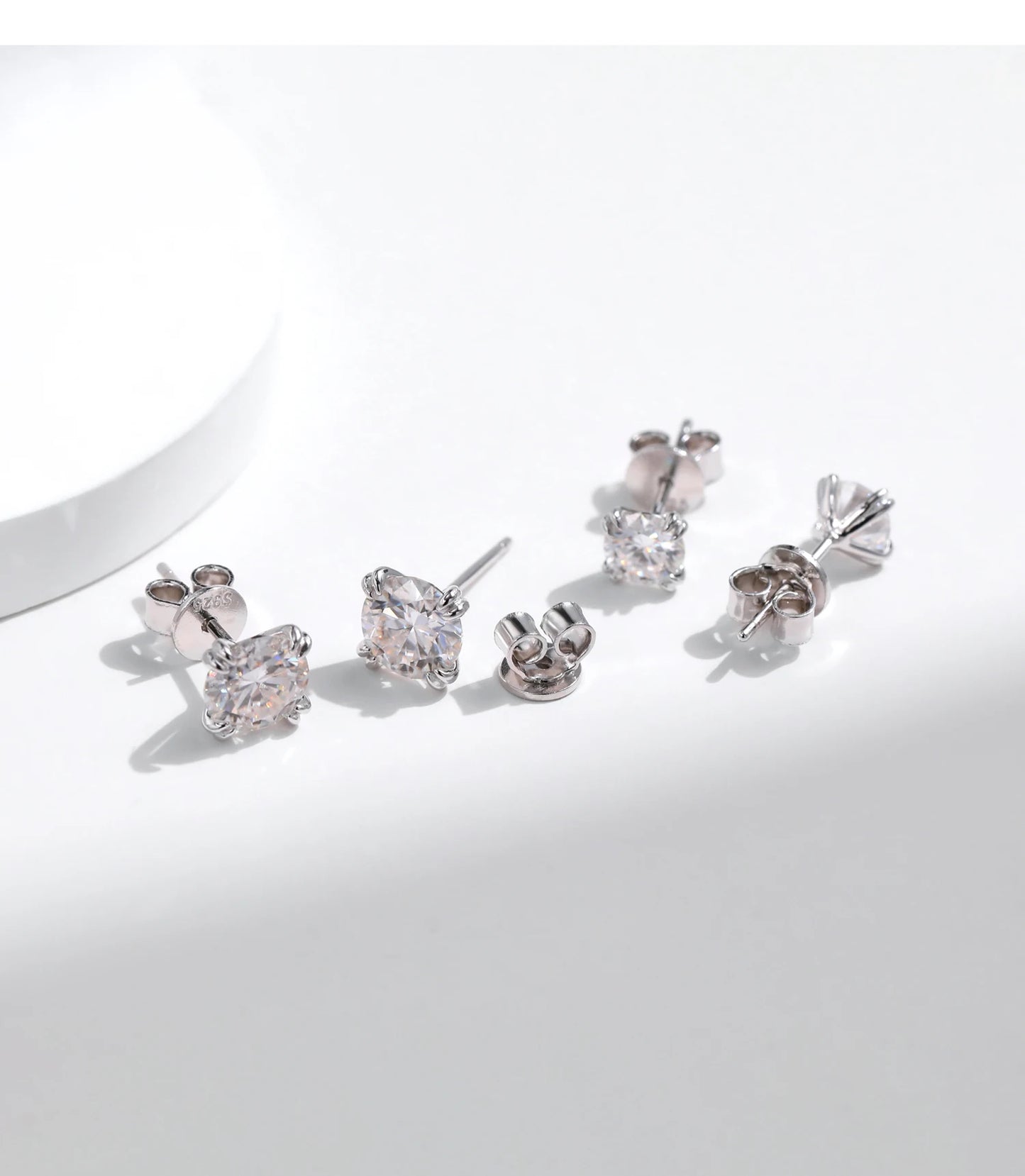 MODIAN D Color 1CT Moissanite Stud Earrings 925 Sterling Silver Brilliant Round Cut Lab Created Diamond Jewelry For Women