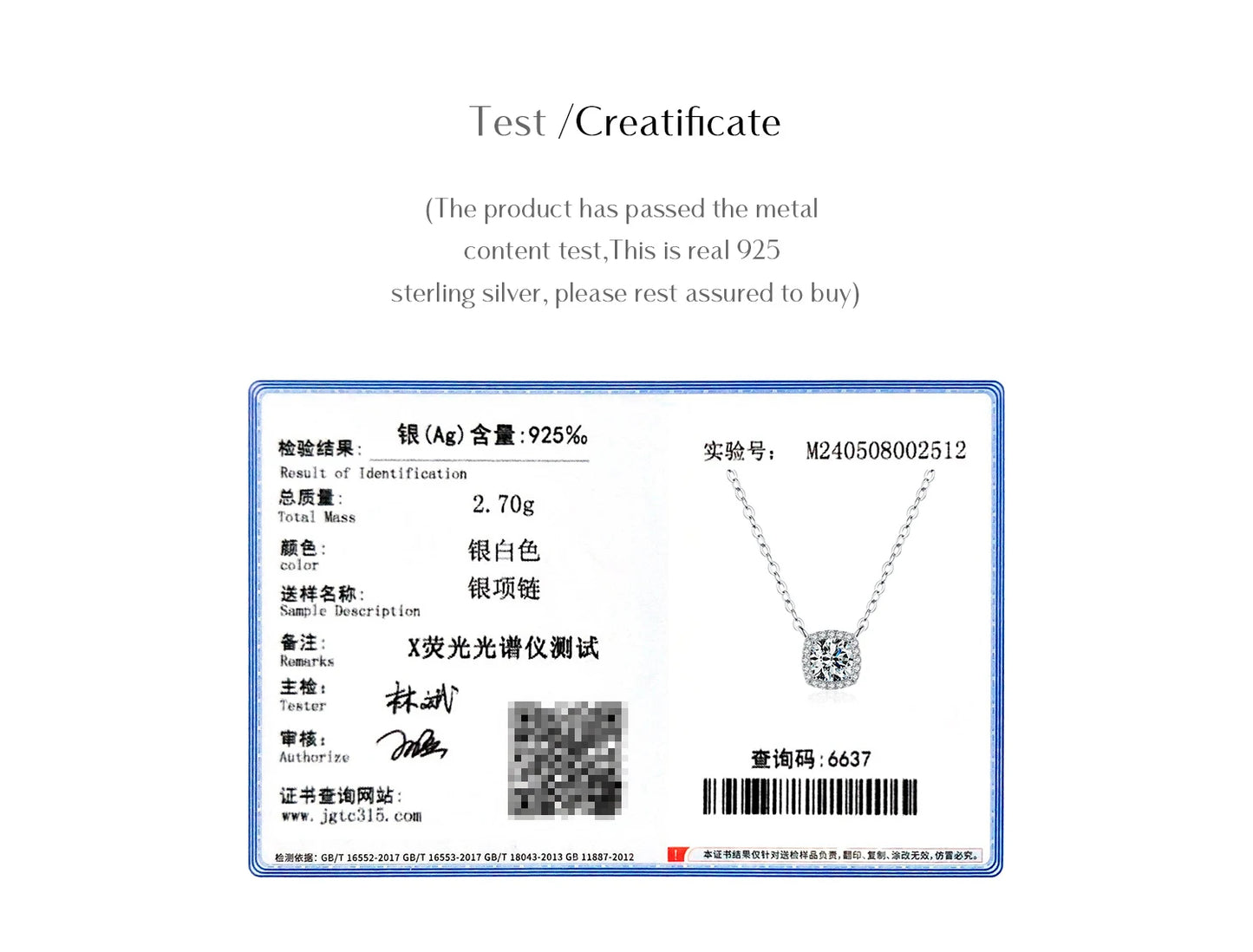 MODIAN 1 Carat Square Cushion Cut Halo Moissanite Pendant Necklace For Women 925 Sterling Silver Dazzling Wedding Bridal Jewelry