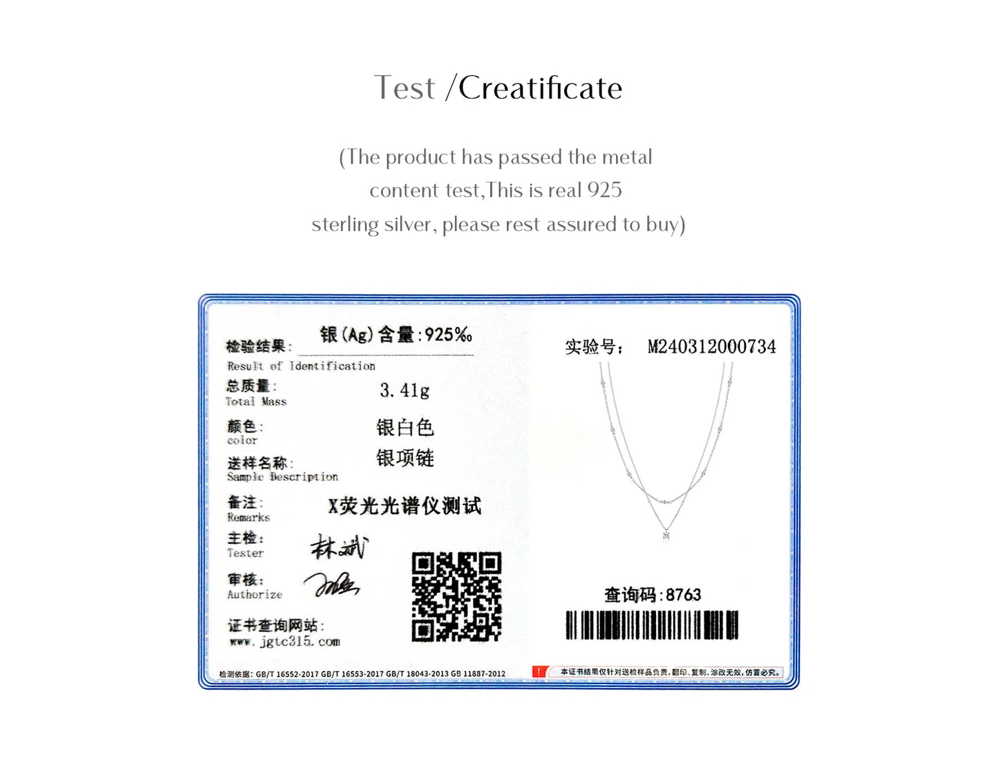 MODIAN Moissanite D Color Double Layer Pendant Necklace 925 Sterling Silver Round Stylish Choker Necklace For Women Jewelry