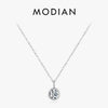 MODIAN 1 Carat D Color Round Bezel Setting Moissanite Pendant Necklace 925 Silver Lab Diamond Women Jewelry With Certificate Box