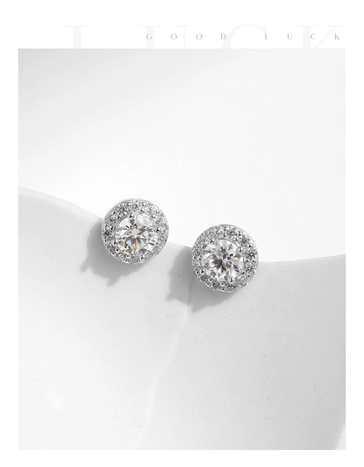 MODIAN 1.00CT Moissanite Earrings For Women 925 Sterling Silver Classic Round Prong Setting D Color Lab Diamonds Wedding Jewelry