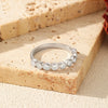 MODIAN D Color Round Moissanite Eternity Ring 925 Sterling Silver Stackable Finger Rings For Women Wedding Fine Jewelry Gifts