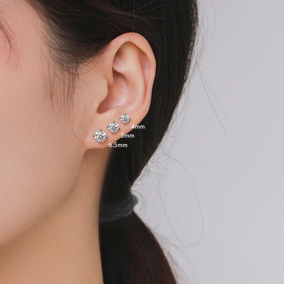 Modian Moissanite 1CT 2CT D Color VVS1 EX Luxury Stud Earrings 925 Sterling Silver Sparkling Earrings For Women Wedding Jewelry