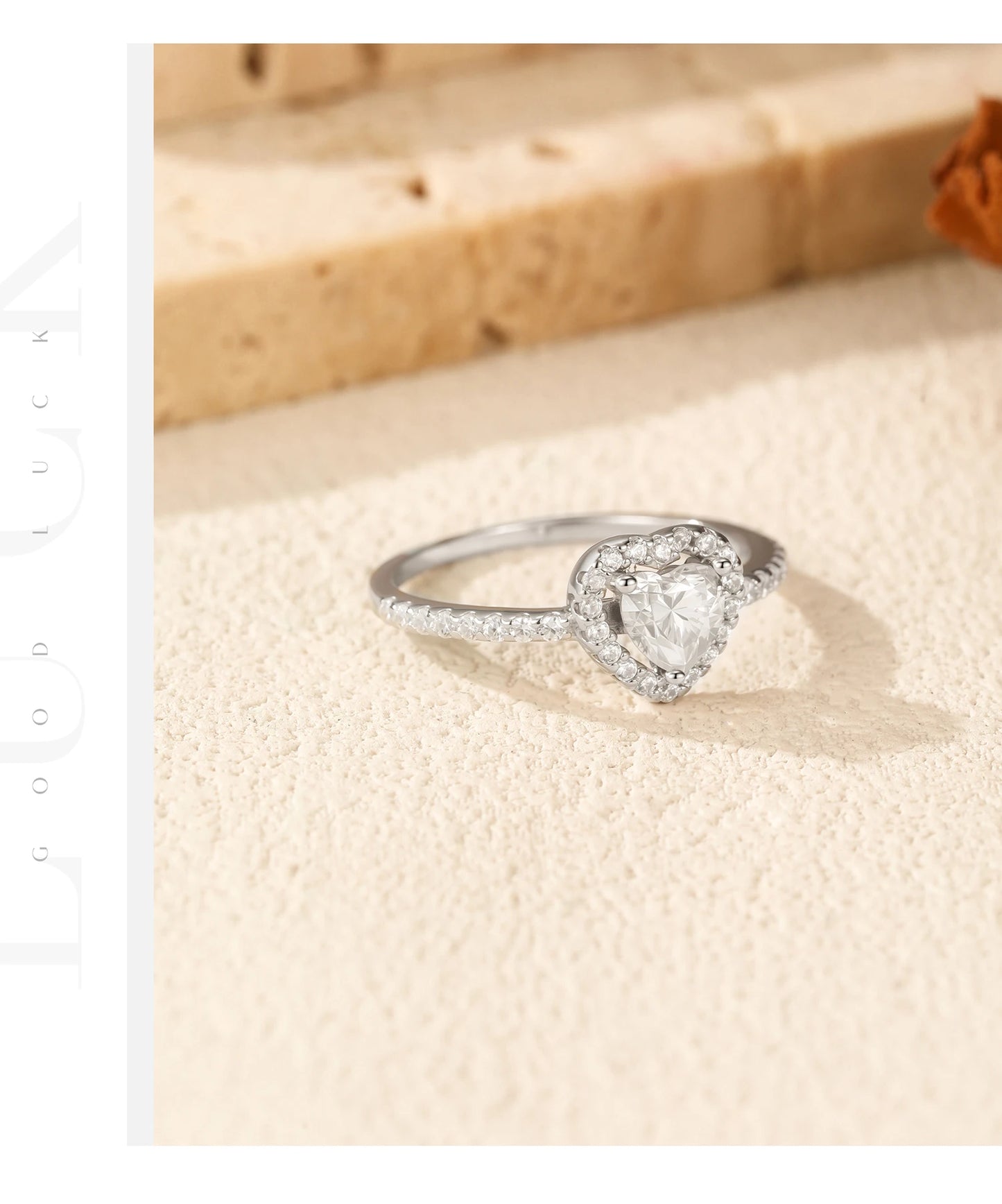 MODIAN Heart Moissanite Wedding Set 925 Sterling Silver Luxury Halo Earring Sparkle Rings Necklace For Women Bridal Jewelry