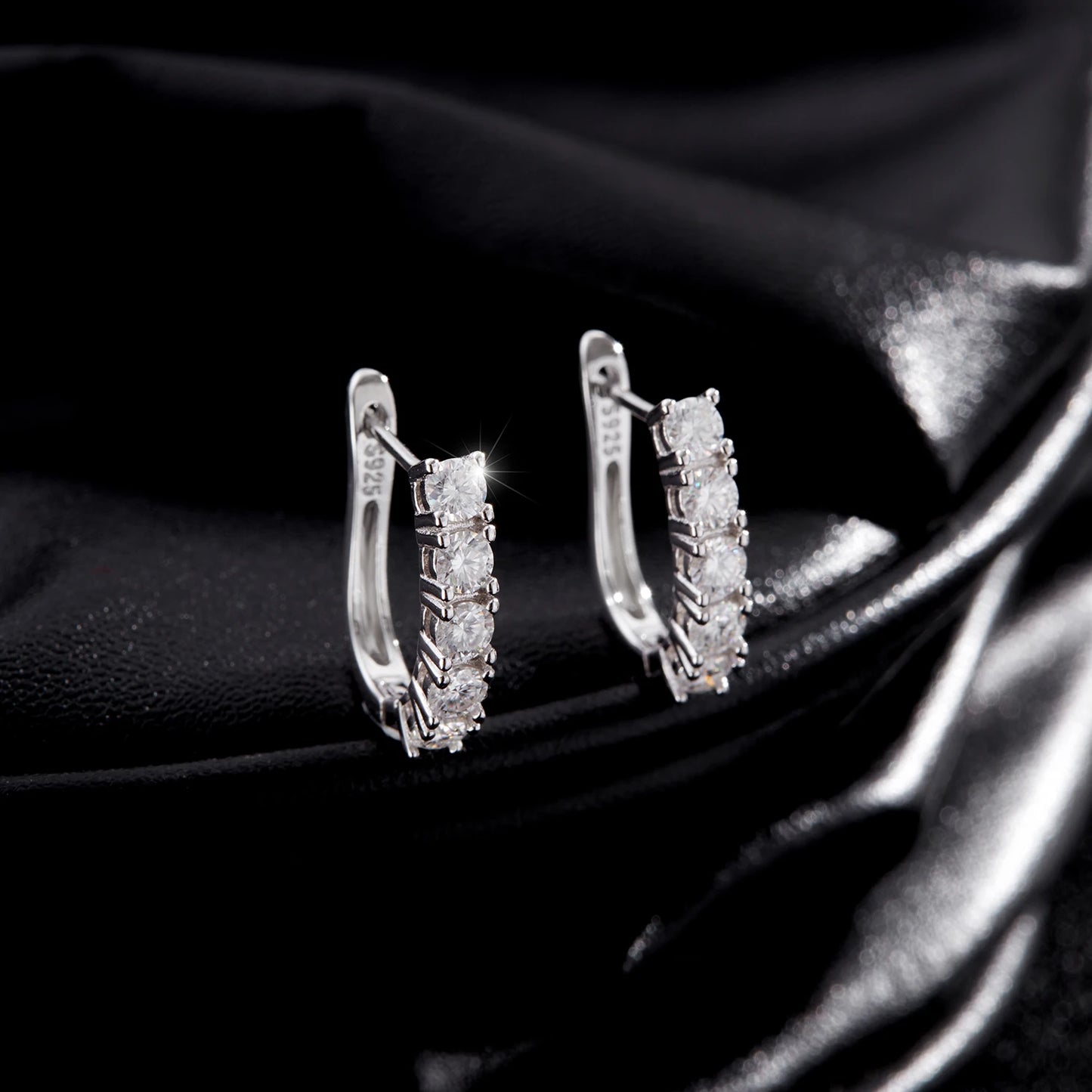 MODIAN D Color U Shape Moissanite Earrings 925 Sterling Silver Elegant Exquisite Hoop Earrings For Women Wedding Jewelry