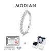 MODIAN D Color Moissanite Round Ring 925 Sterling Silver Sparkling Stacking Slim Band Rings For Women Wedding Fine Jewelry Gifts
