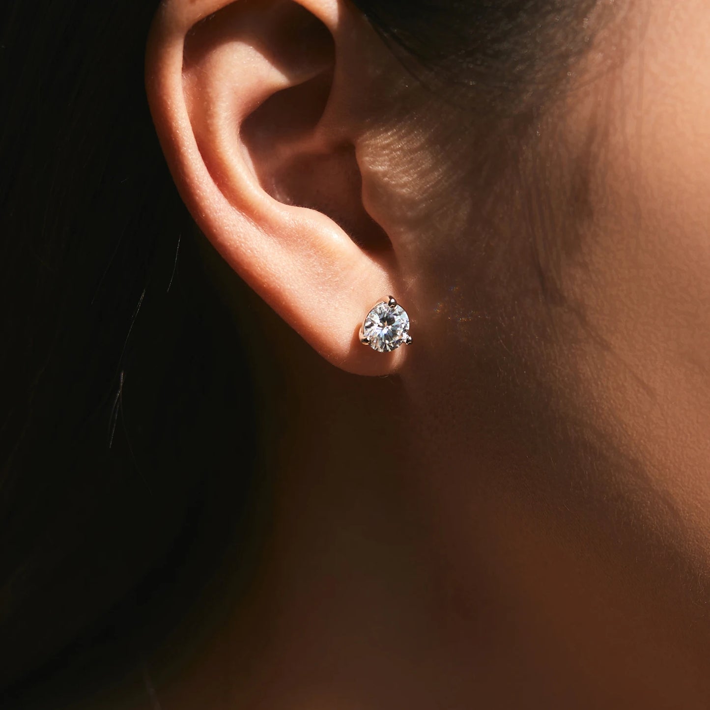 MODIAN D Color 1CT Moissanite Earrings 925 Sterling Silver Sparkling Three Prong Setting Stud Earrings For Women Wedding Jewelry