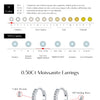 MODIAN 0.5Ct D Color Rhombic Moissanite Ear Buckles 925 Sterling Silver Luxury Shiny Hoop Earrings for Women Wedding Jewelry